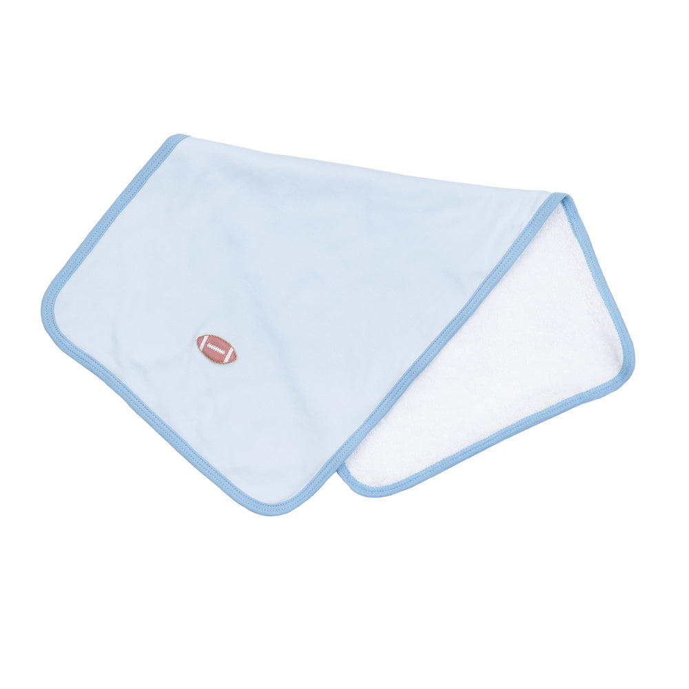 Darling Football Embroidered Burp Cloth - Blue