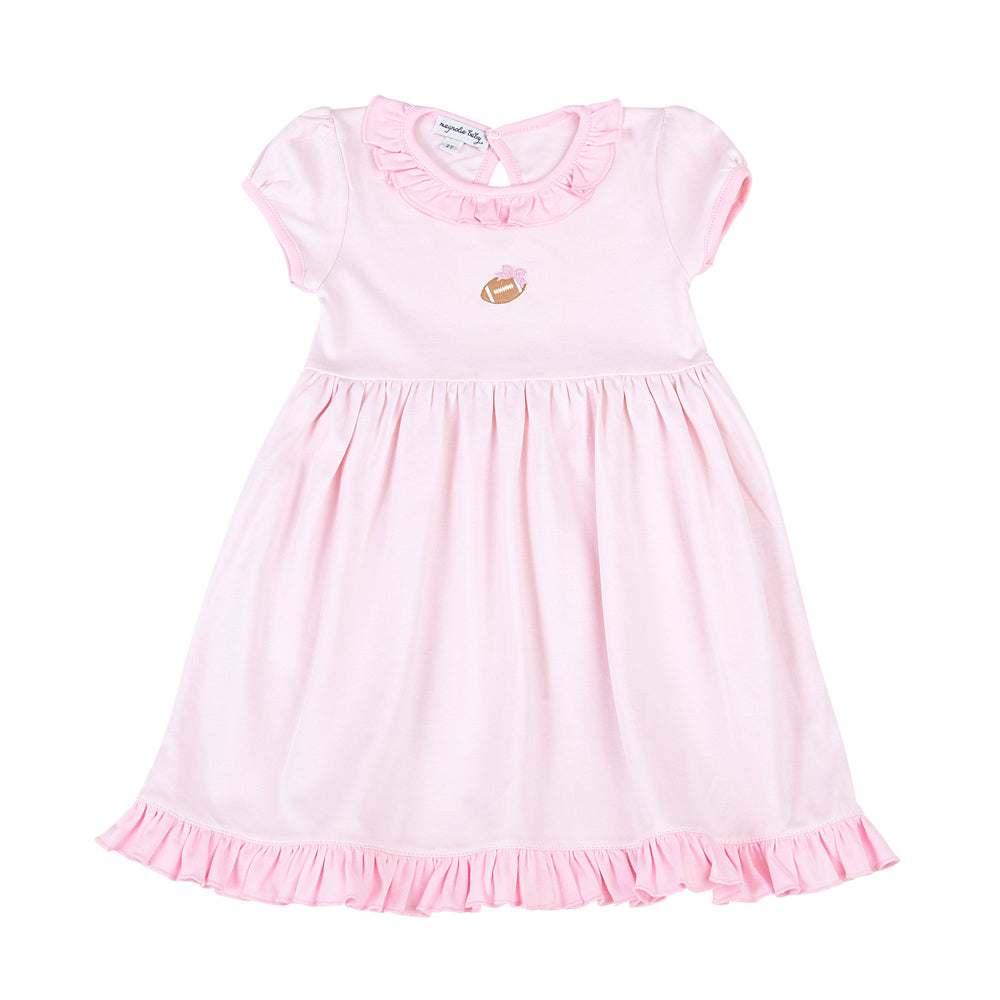 Darling Football Embroidered Toddler Dress