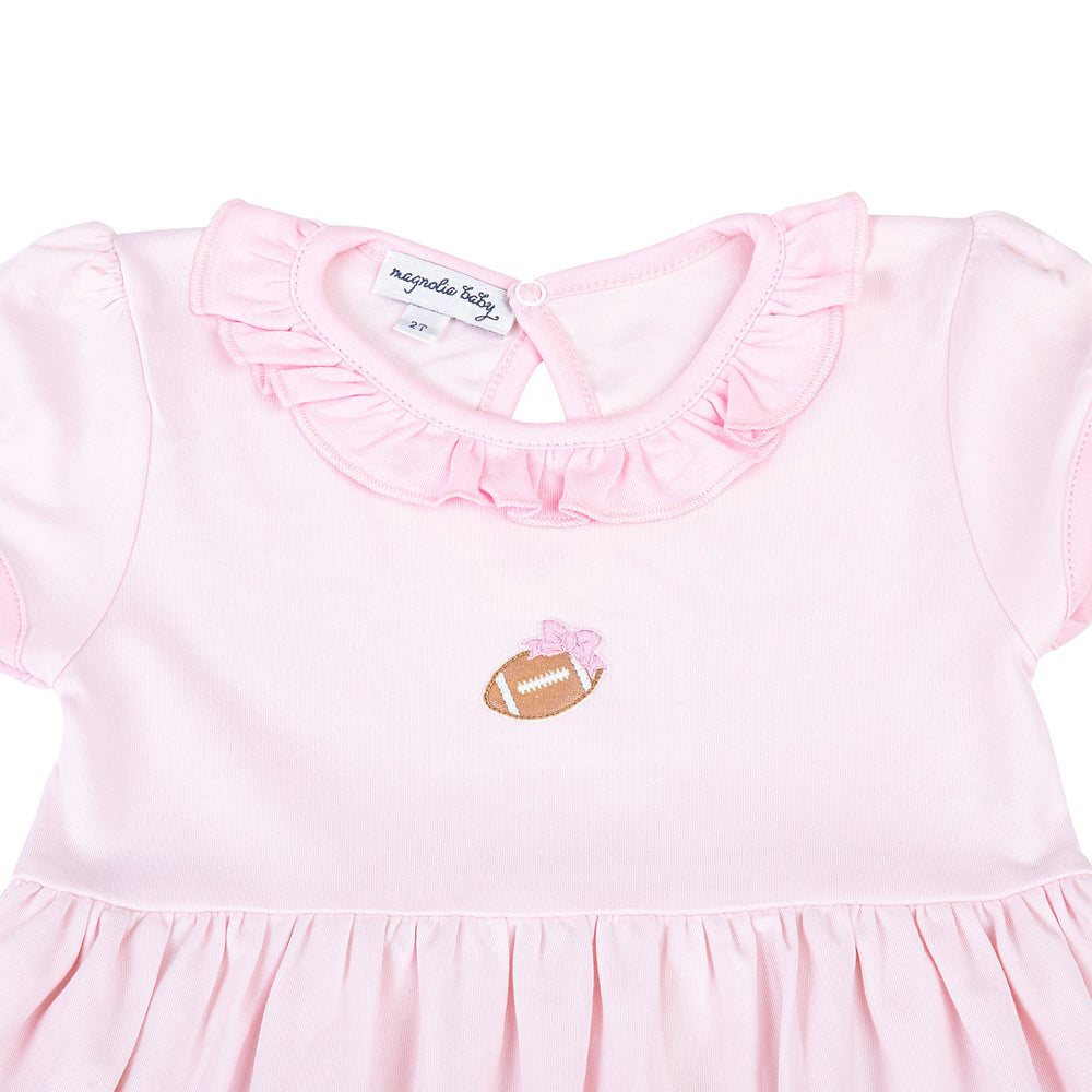 Darling Football Embroidered Toddler Dress