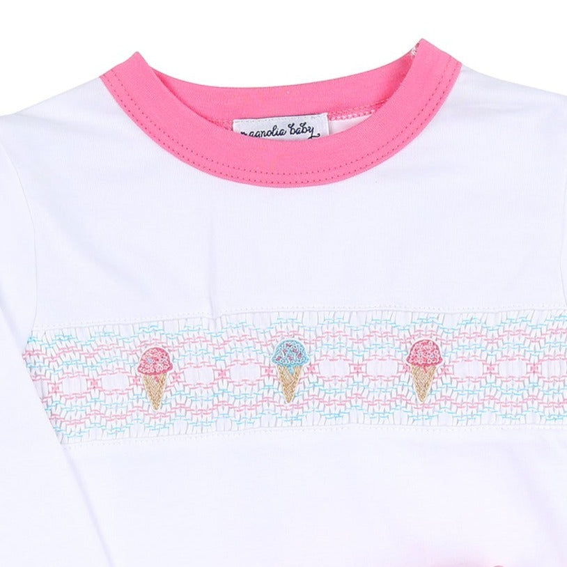 Ice Cream Classics Smocked Long Pajamas