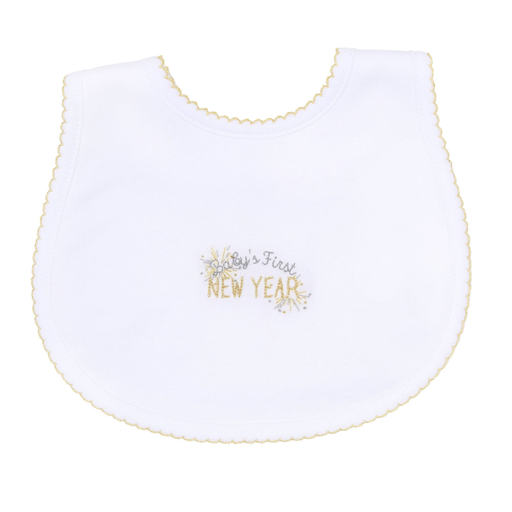 Baby's First New Year Embroidered Bib