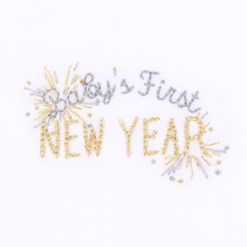 Baby's First New Year Embroidered Receiving Blanket