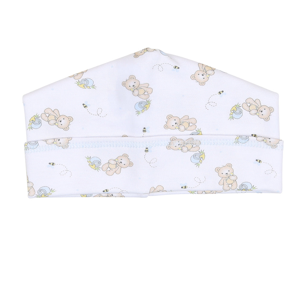 Sweet Teddies Print Hat - Blue