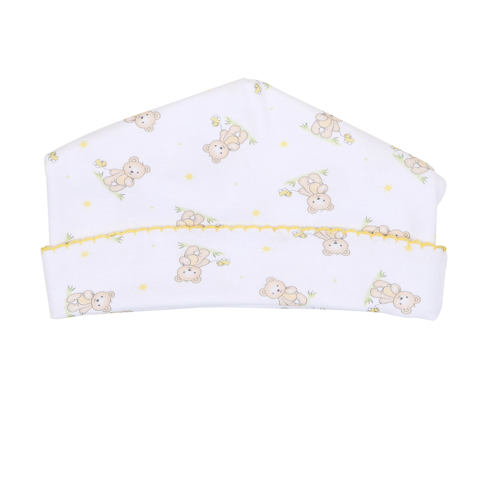 Sweet Teddies Print Hat - Yellow