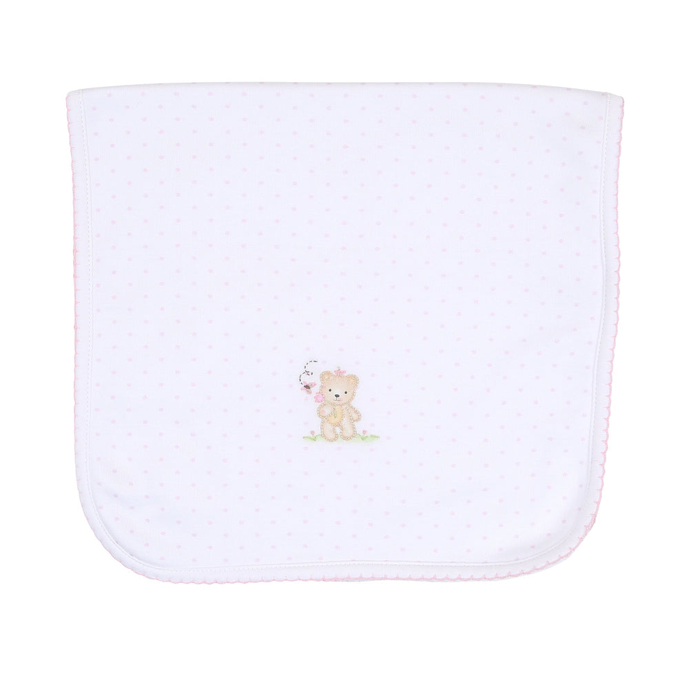 Sweet Teddies Embroidered Burp Cloth - Pink