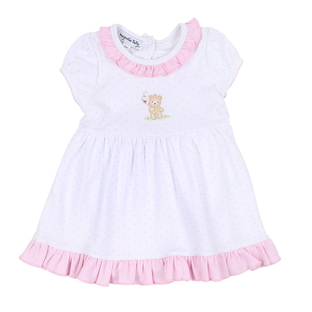 Sweet Teddies Embroidered Dress + Diaper Cover