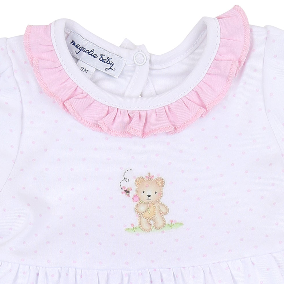 Sweet Teddies Embroidered Dress + Diaper Cover