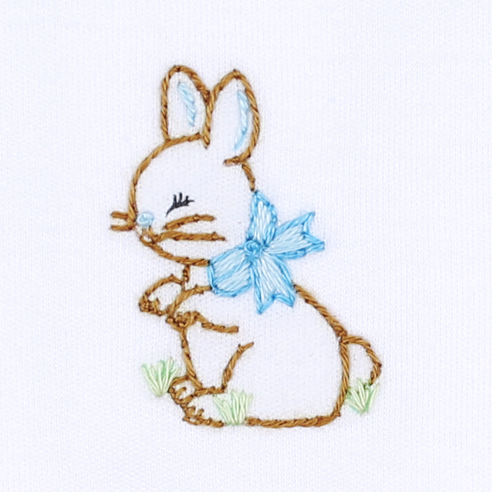 Vintage Bunny Embroidered Collared Toddler Short Set