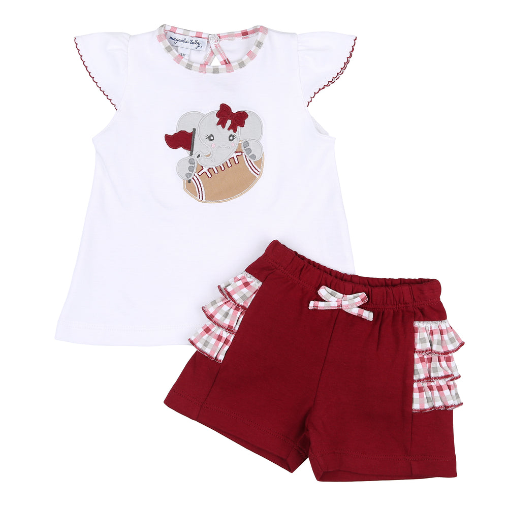 Elephant Football Toddler Girl Short Set