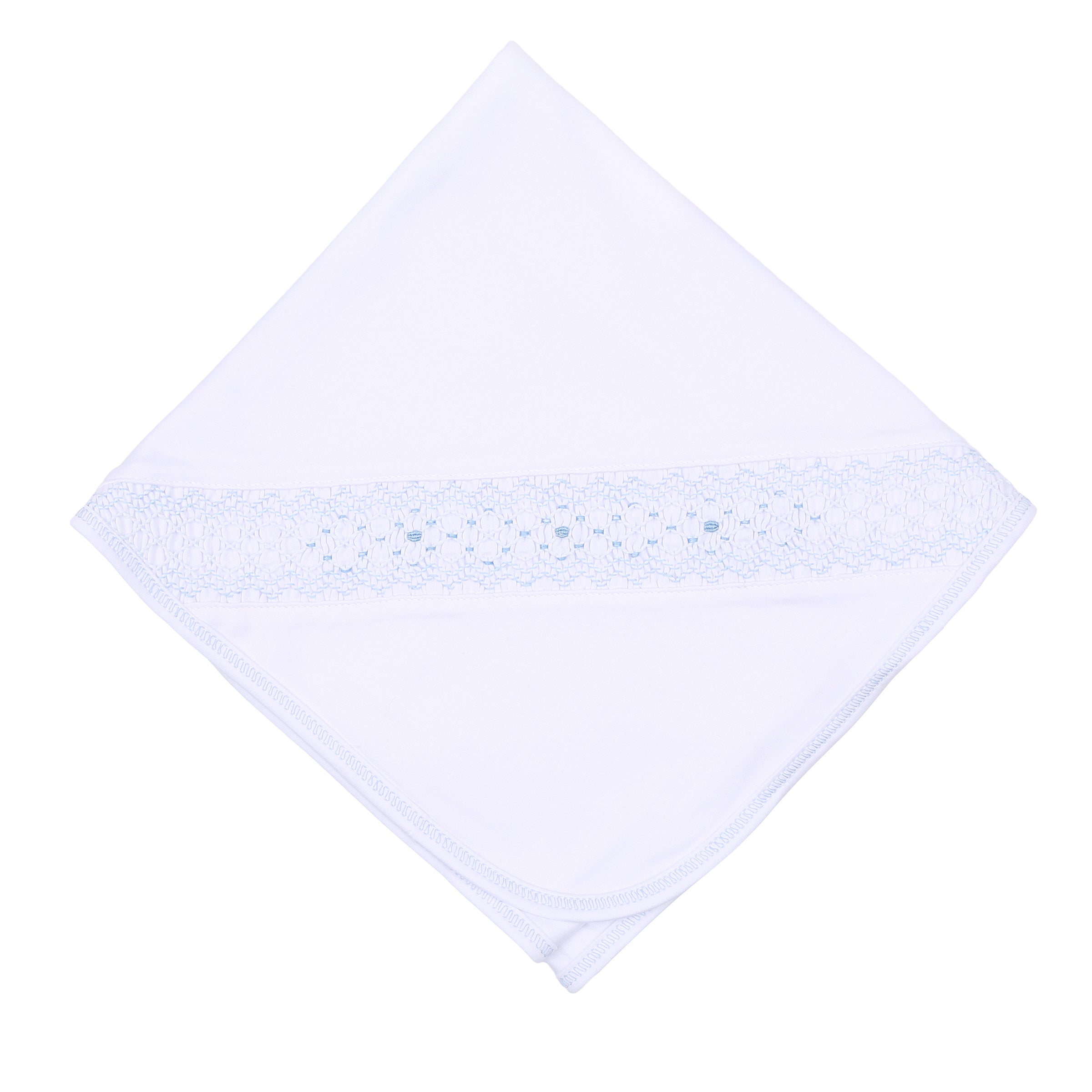 Lily & Lucas Smocked Receiving Blanket - Blue
