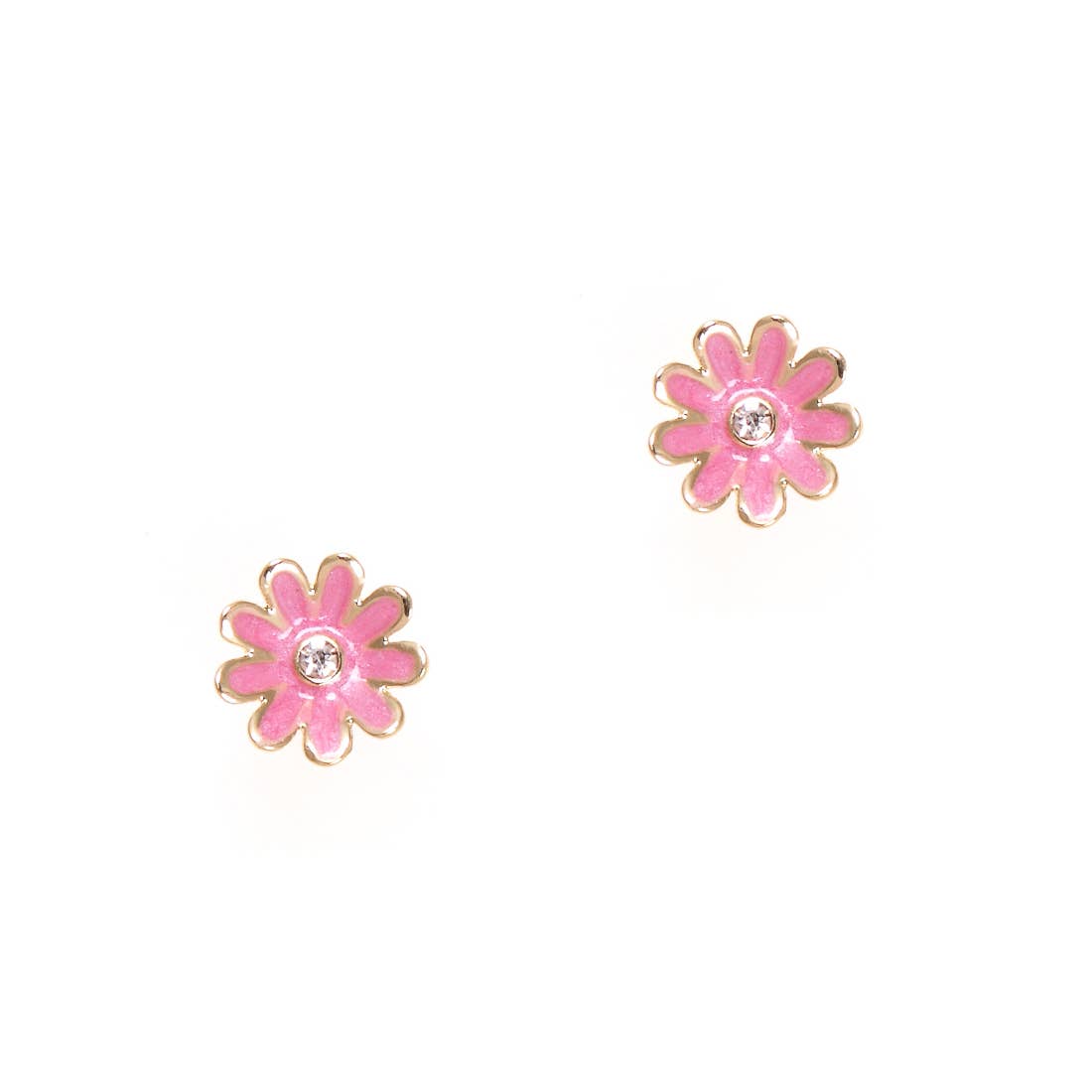 Pink Daisy Pierced Earrings