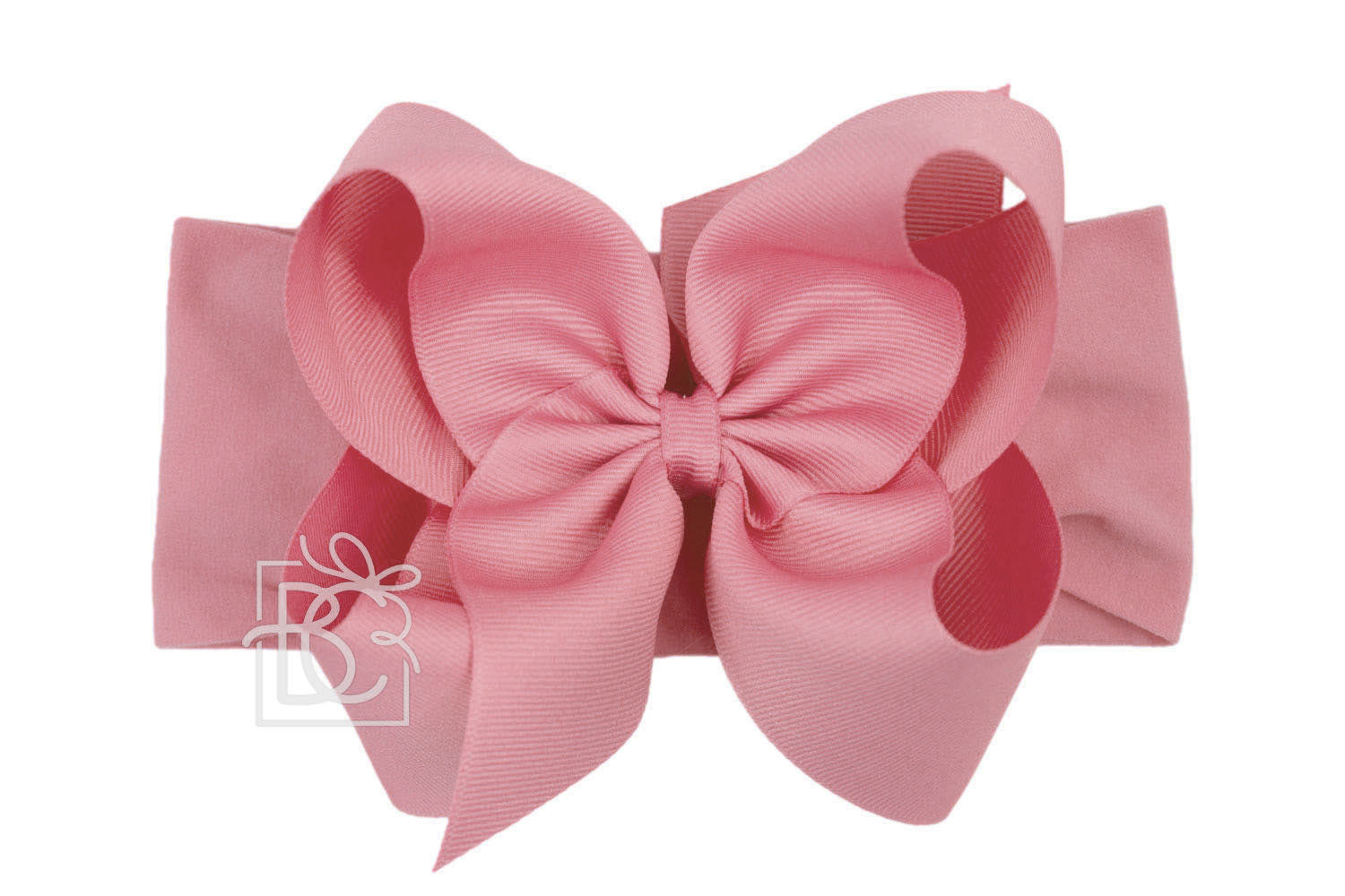 Wide Headband with 5.5" Signature Grosgrain Bow - Mauve