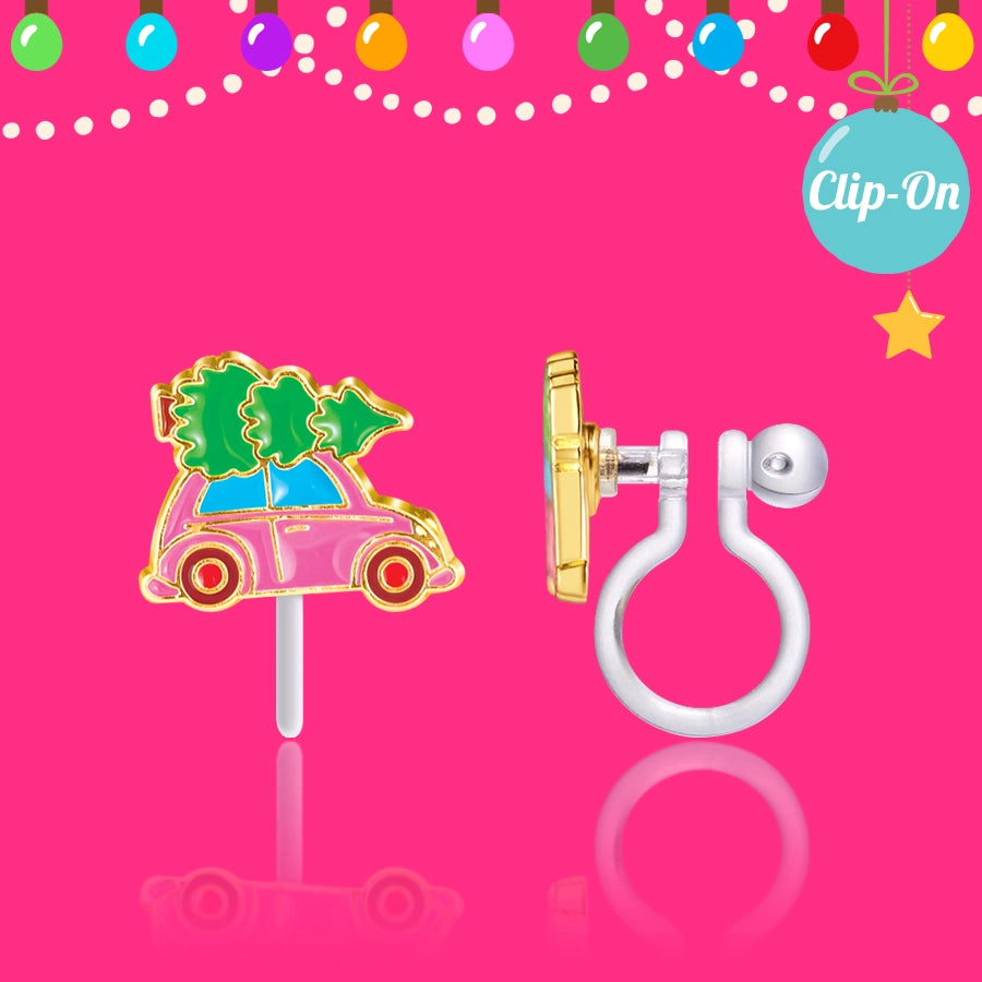Christmas Tree Shopping Cutie Clip-on Earrings