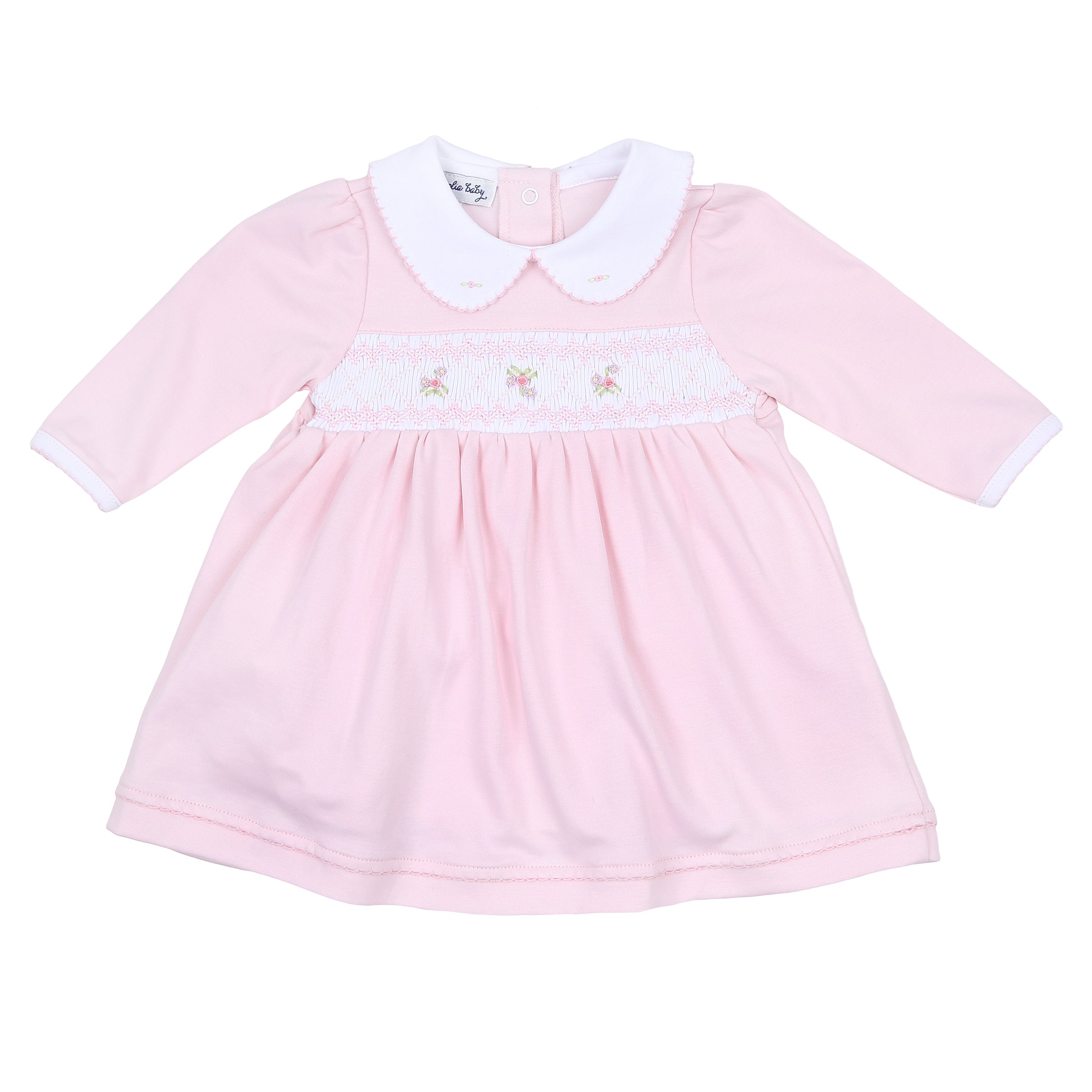 Freya & Finn Smocked Long Sleeve Toddler Dress