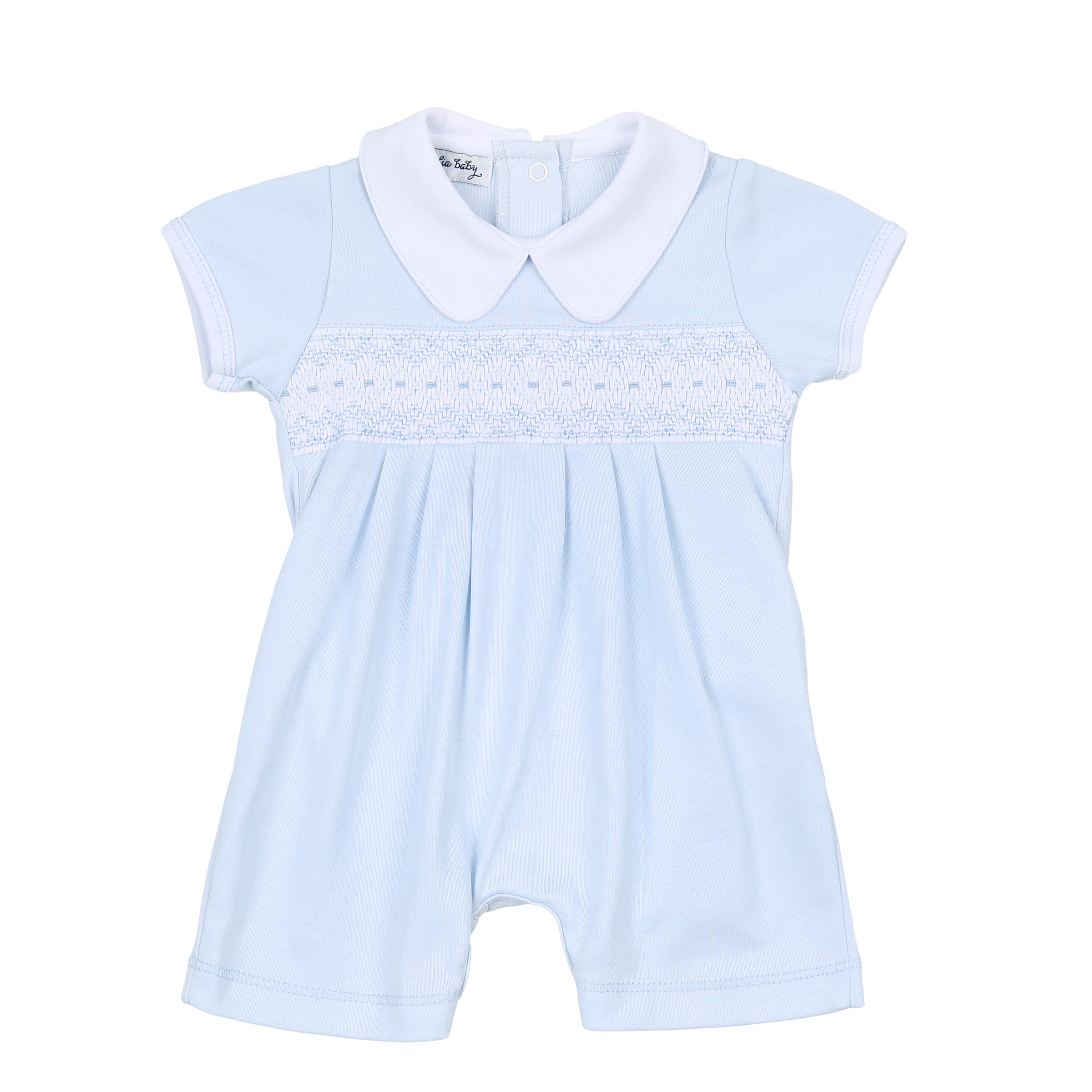 Magnolia Baby Boy Freya & Finn Smocked Short Playsuit - Blue – Liam & Lilly