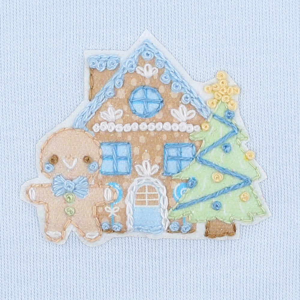 Sweet Gingerbread Embroidered Boy Bubble