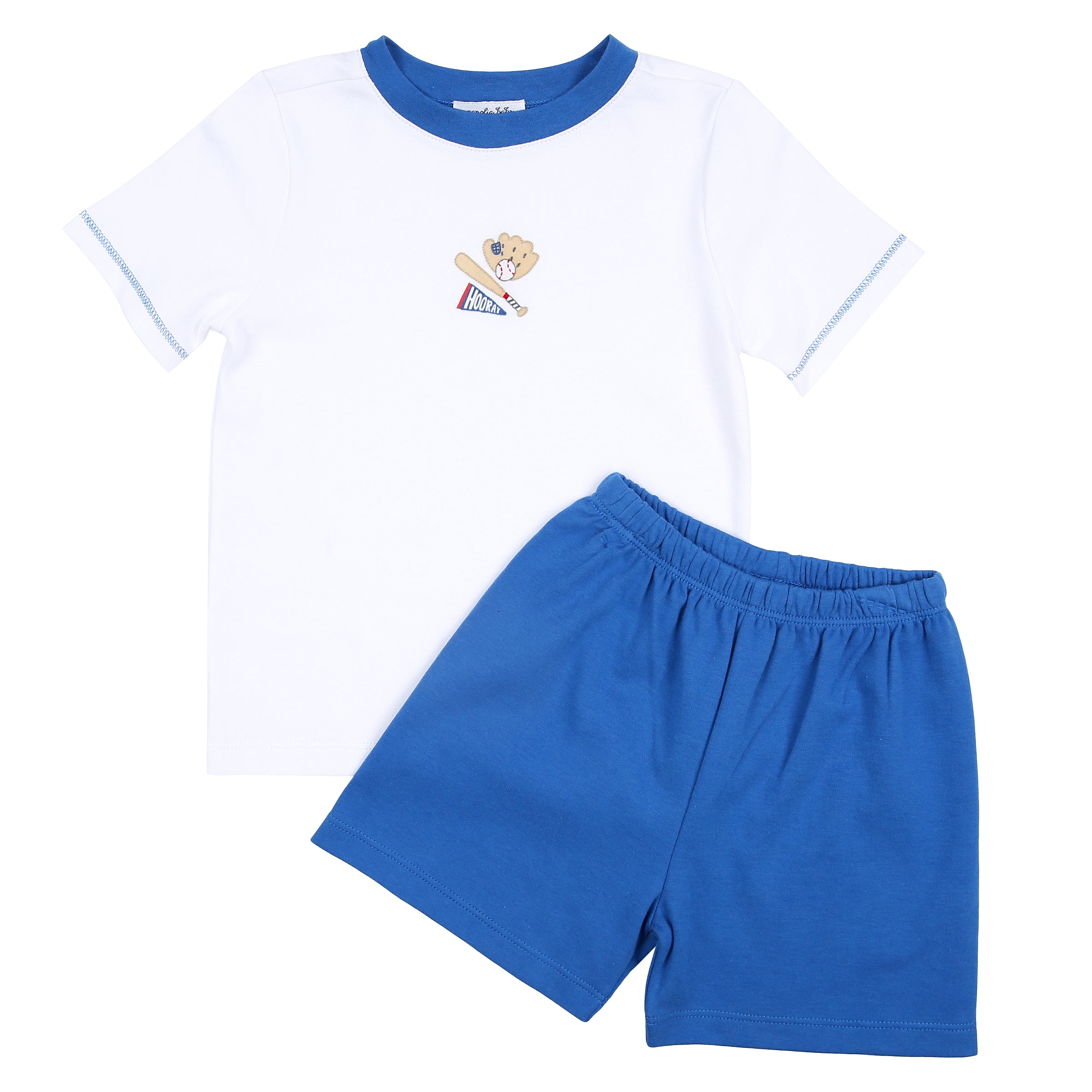 Hurray for Baseball Embroidered Short Set