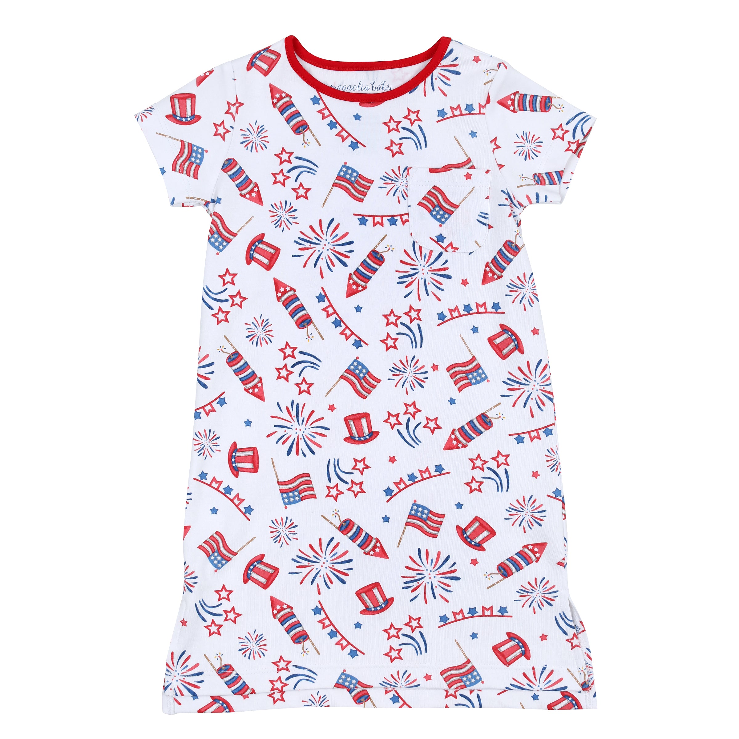 Red, White & Blue! Girl's Short Sleeve Nightdress