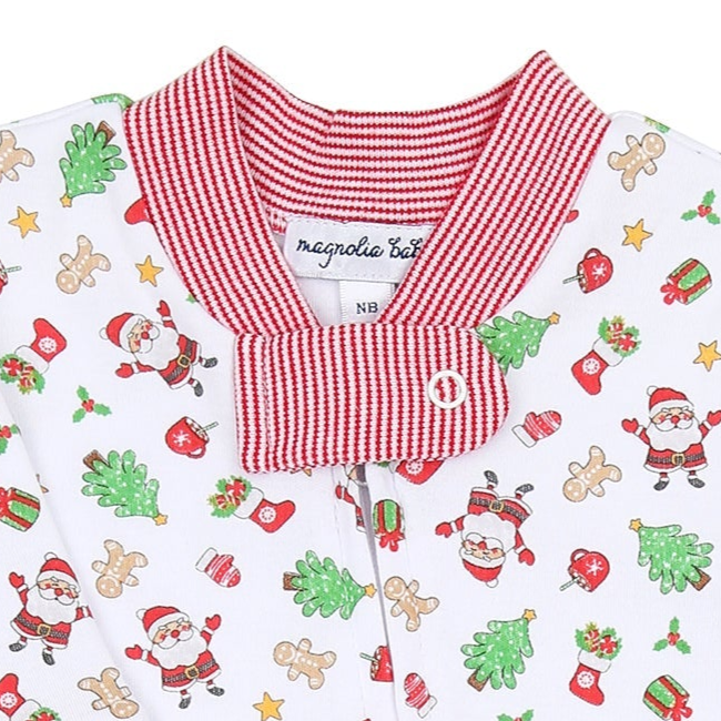 Jolly Holiday Print Zip Footie