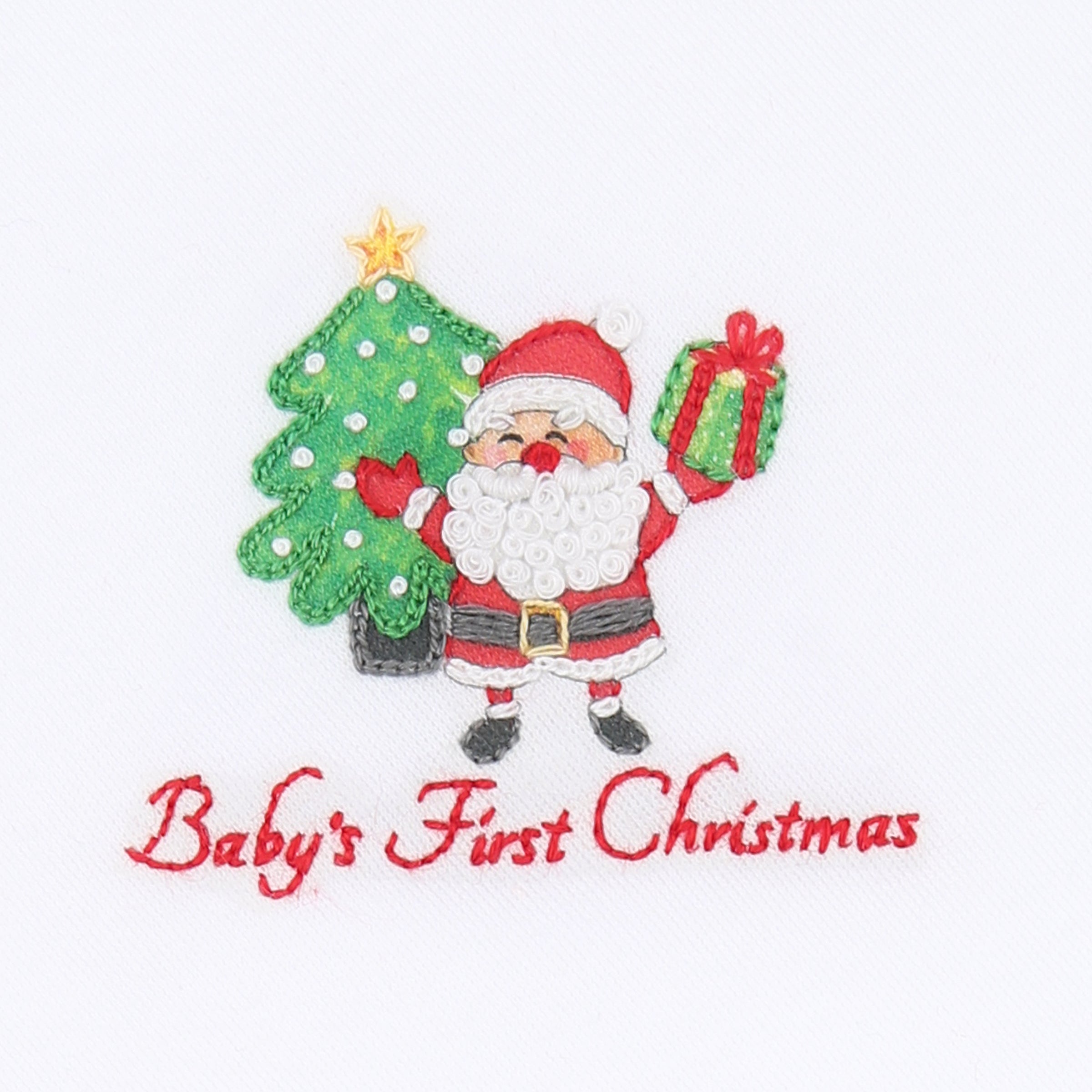 Embroidered Baby's First Christmas Hat