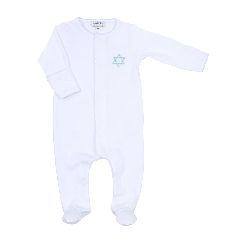 Brit Milah Embroidered Footie - Blue