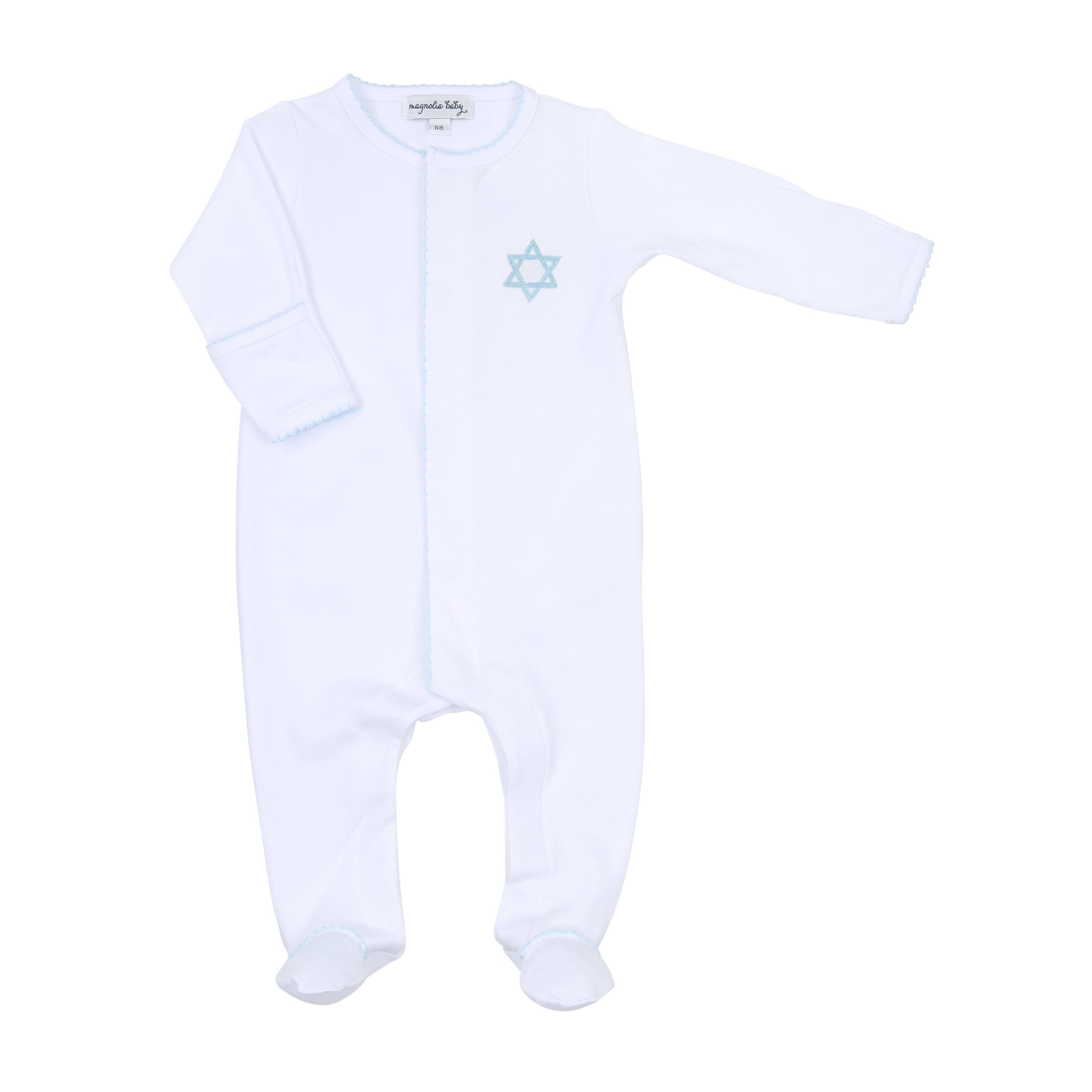 Brit Milah Embroidered Footie - Blue