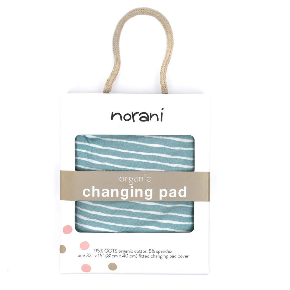 Blue Stripes Organic Changing Pad Cover