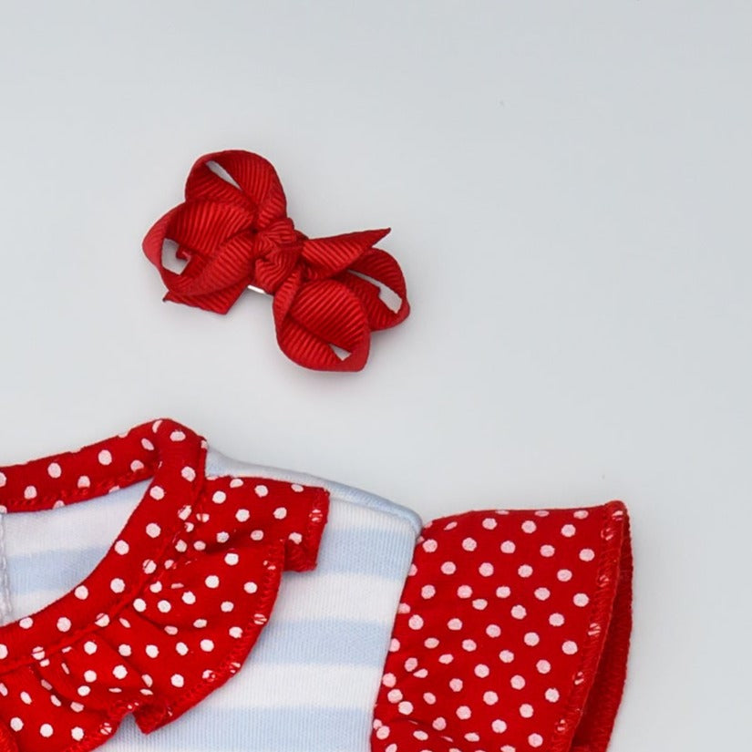 Infant Signature Grosgrain Bow on Clip -  Red