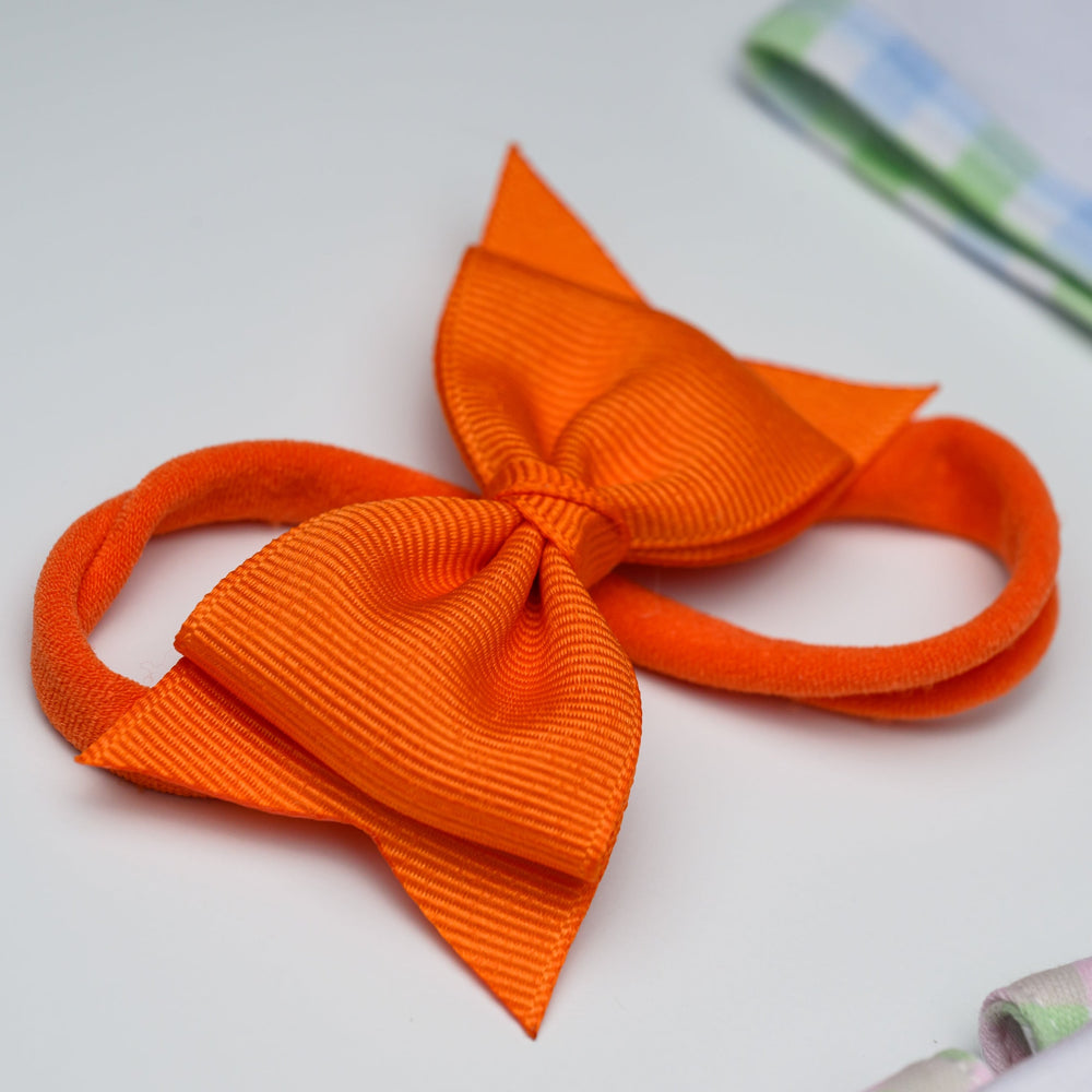 Sophia Baby Headband with Grosgrain Bow - Orange