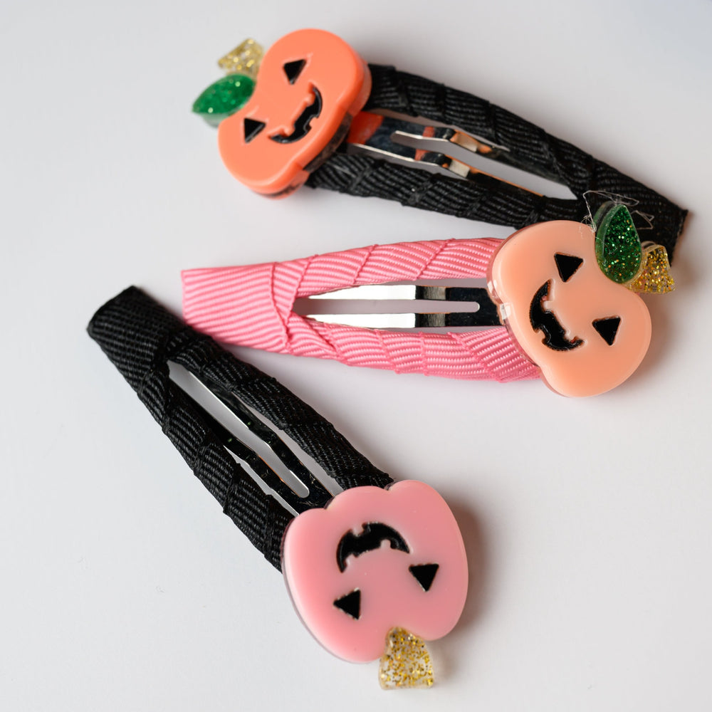 Pastel Pumpkin Snap Clip Set (3)