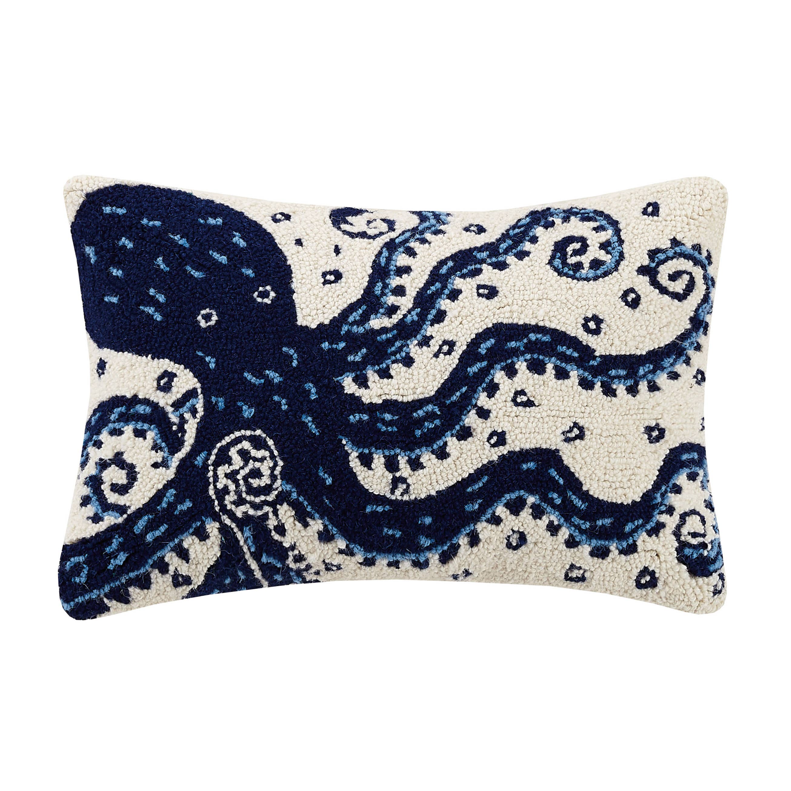 Navy Octopus Pillow