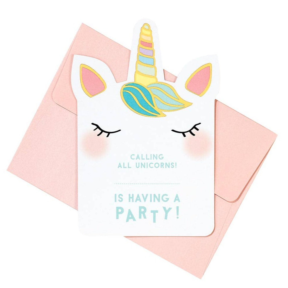 Unicorn Party Invites - 8 Pack