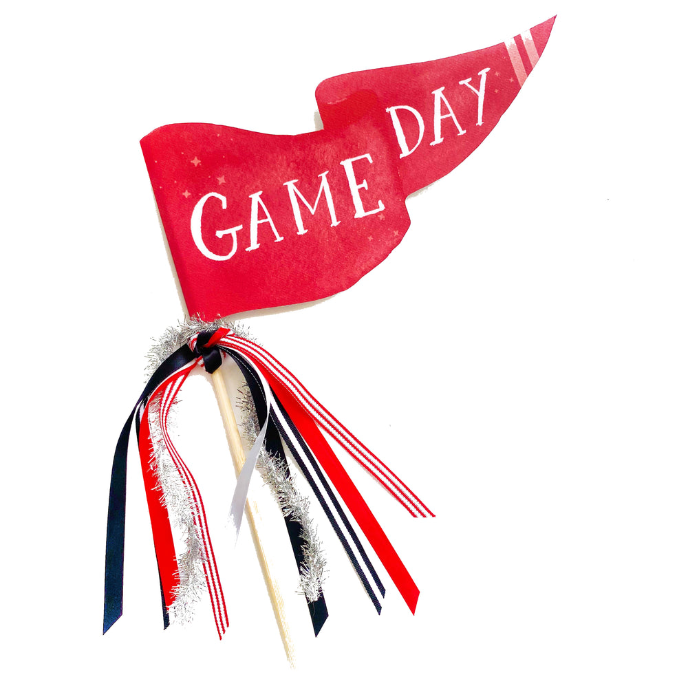 Red Game Day Football Party Pennant