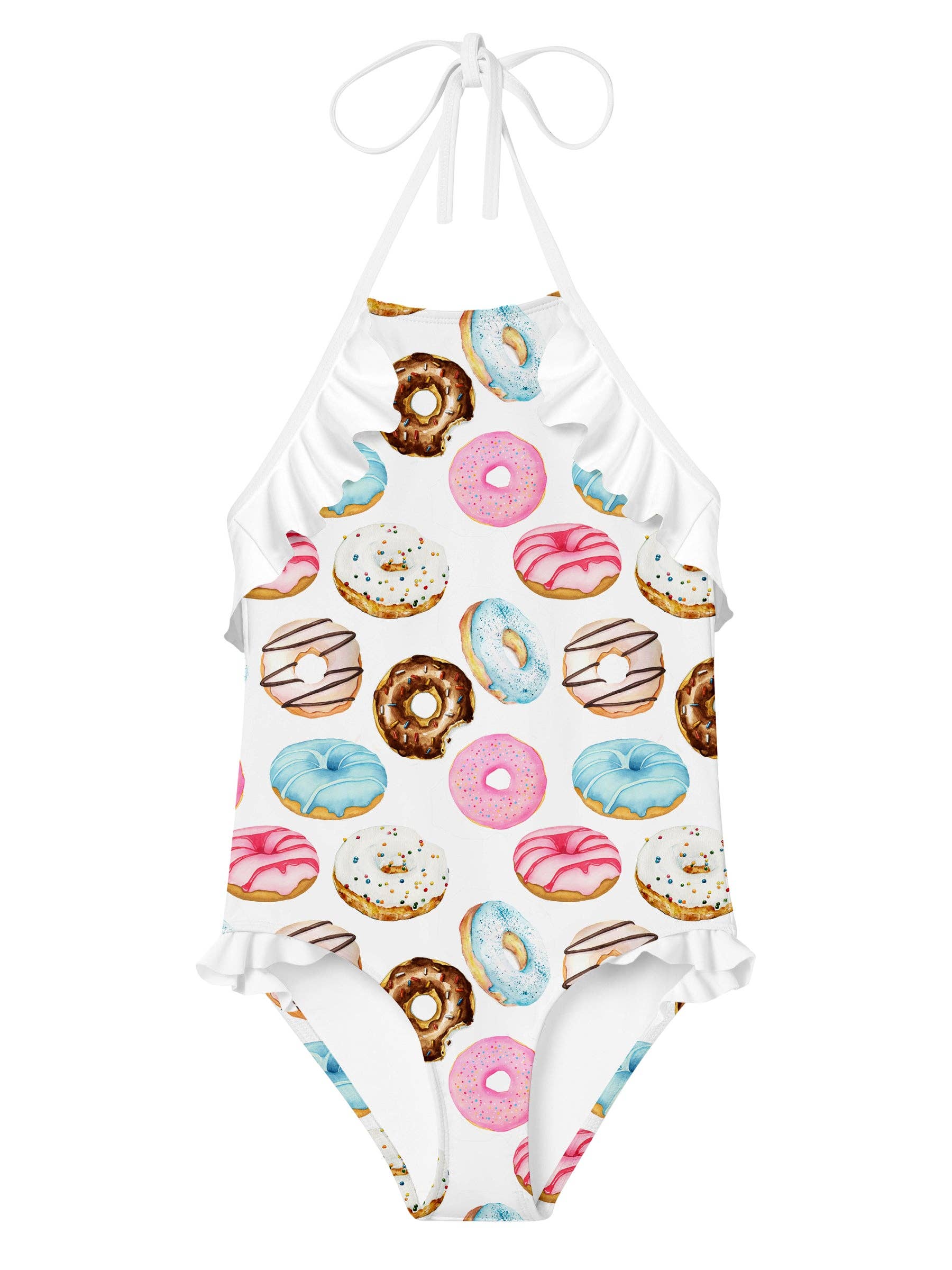 Donut Halter Swimsuit with Ruffle