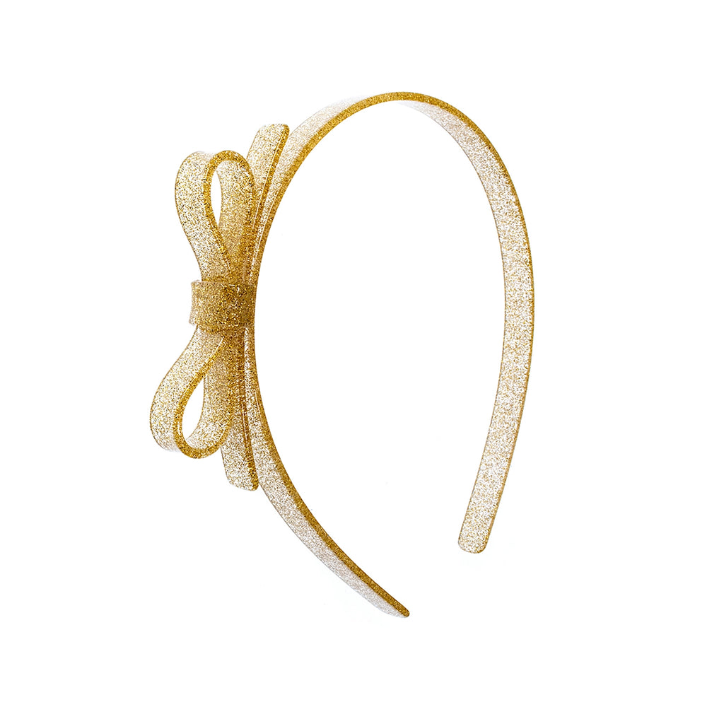 Gold Thin Bow Glitter Headband
