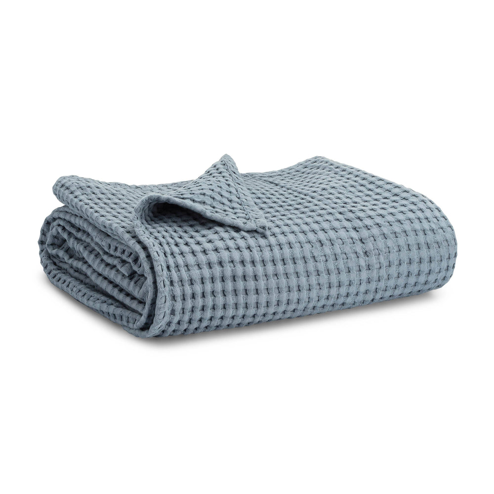 Waffle Bby Blanket - Pacific Blue