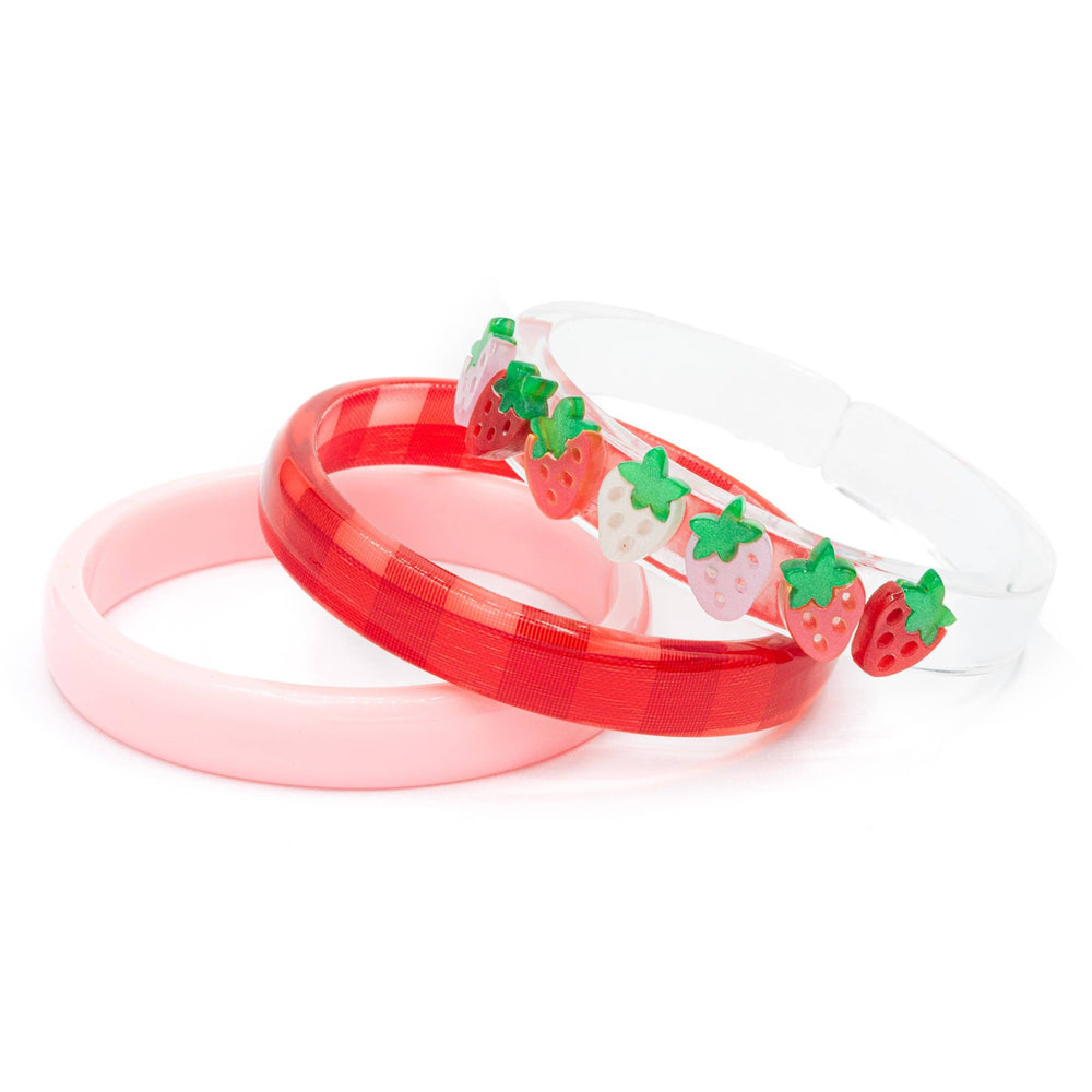 Strawberry Bangle Bracelets (set of 3)