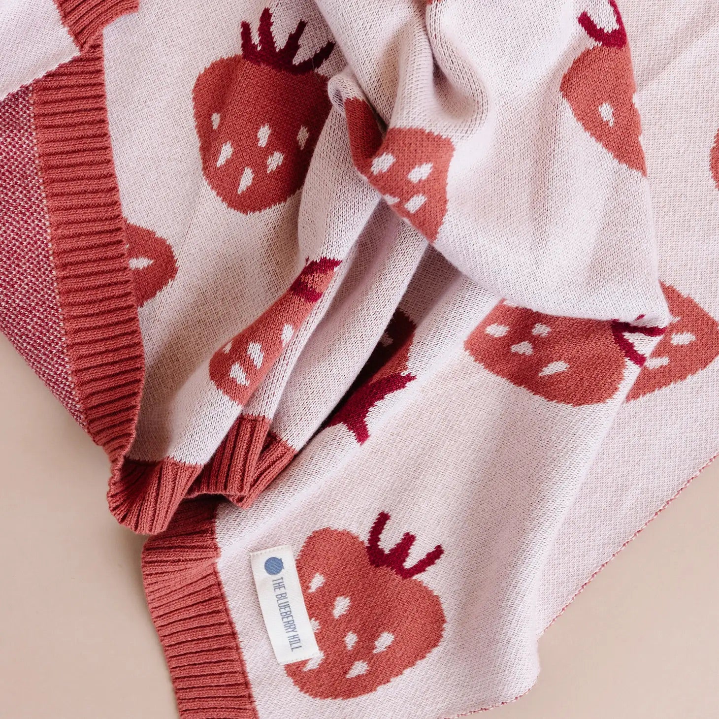 Organic Cotton Strawberry Baby Blanket