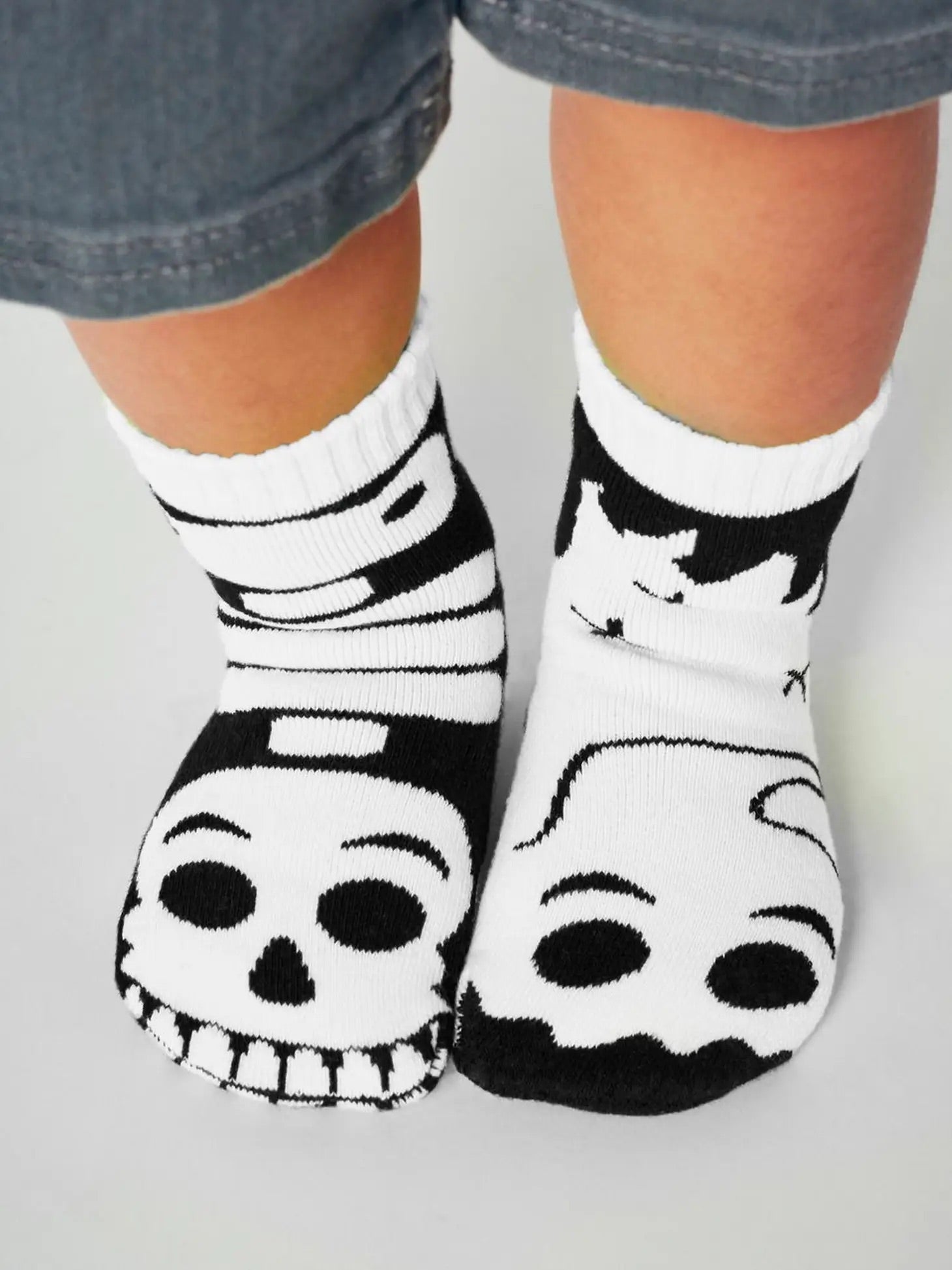 Halloween Ghost & Skeleton Mismatched Socks