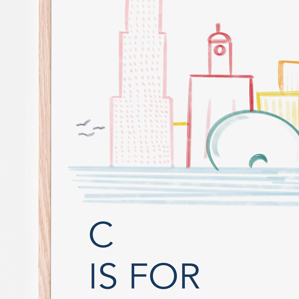 C is for Chicago Skyline Art Print