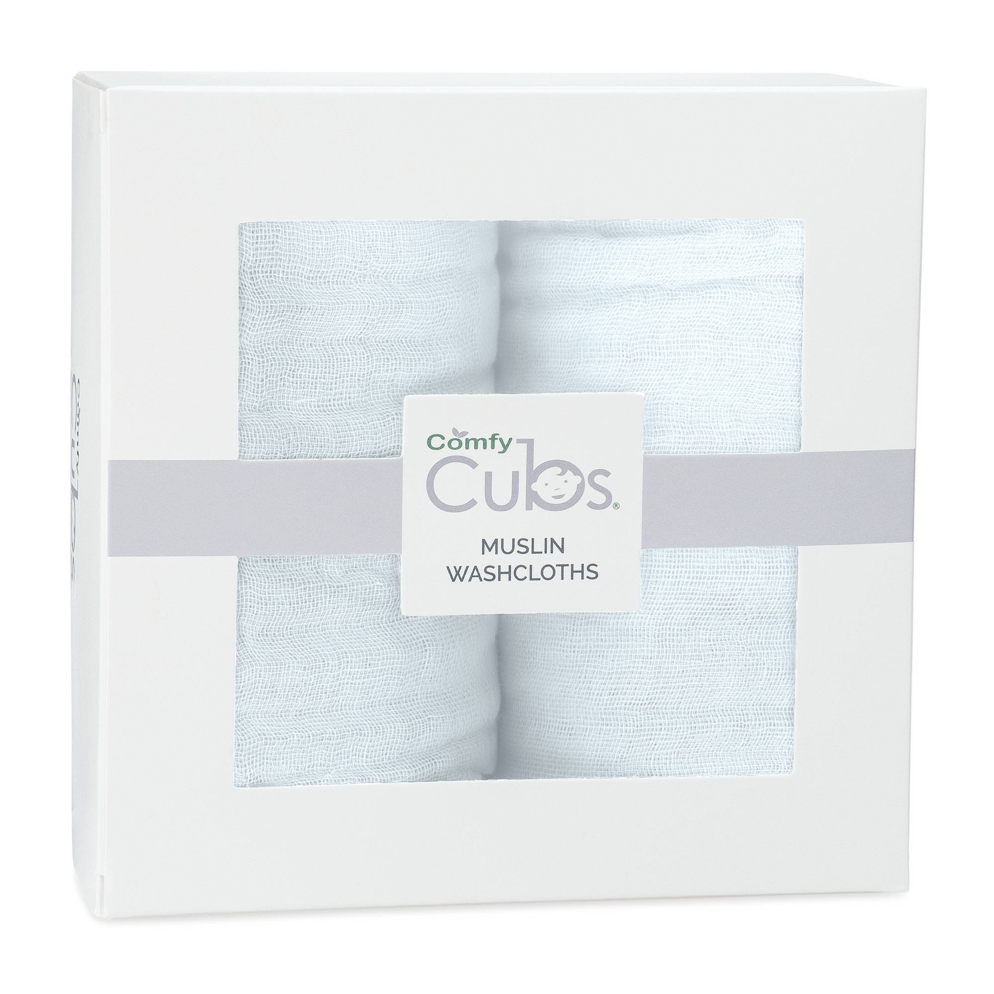 Cotton Muslin Baby Washcloths - White - Pack of 10
