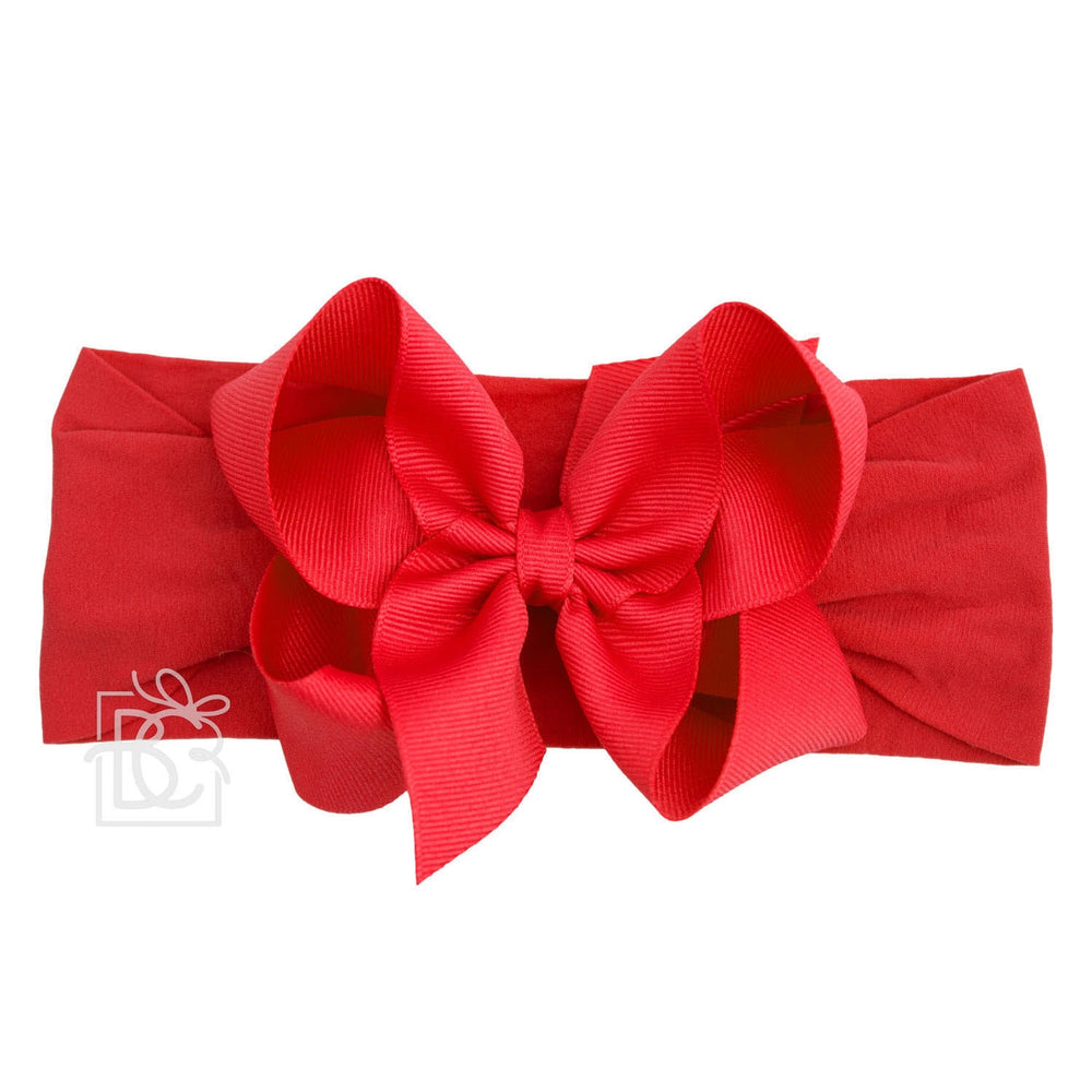Wide Headband with 4.5" Signature Grosgrain Bow - Red