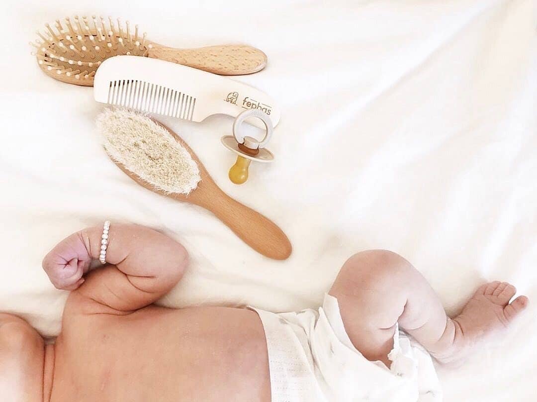 Wooden Baby Hair Brush Set