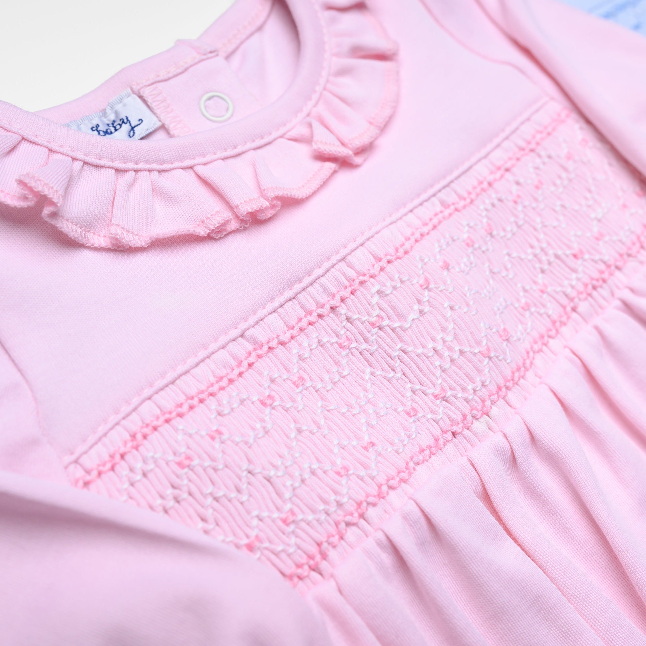 Solid Pink Smocked Footie