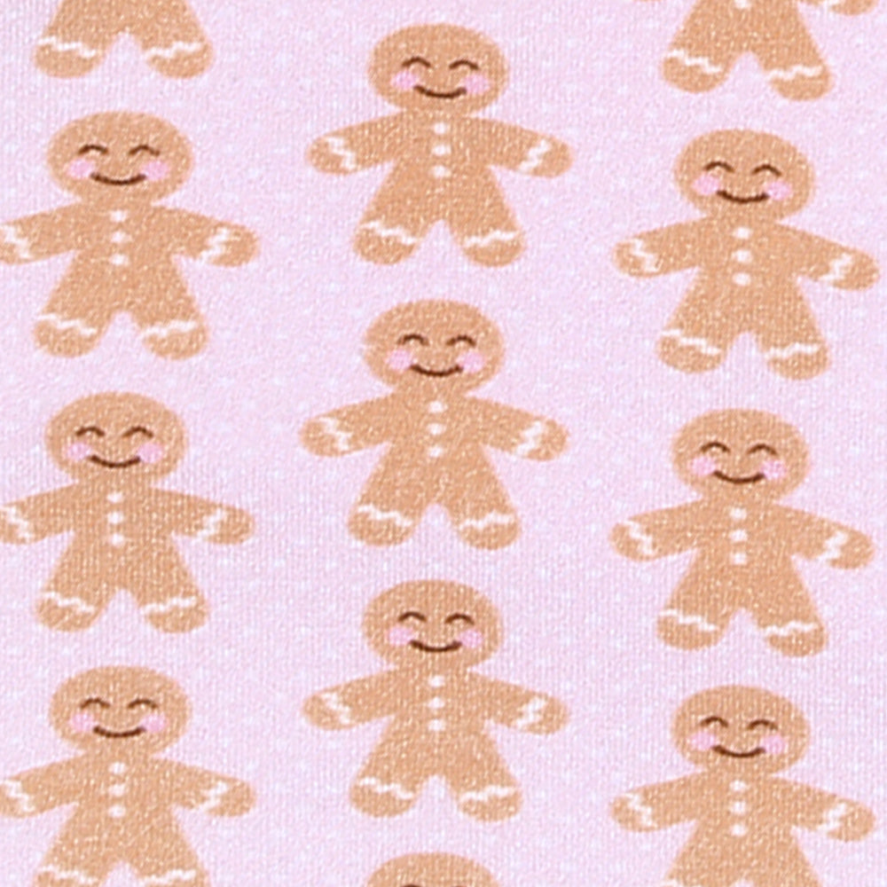 Gingerbread Kisses Long Pajamas - Pink