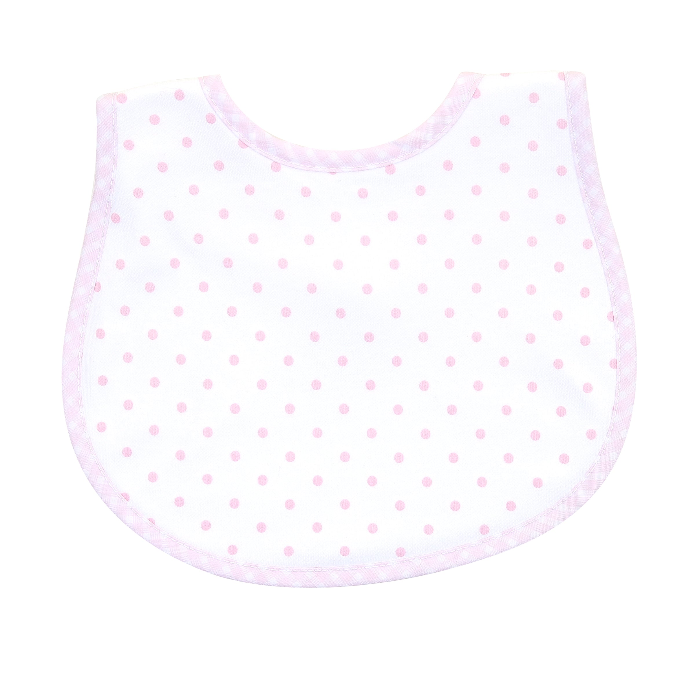 Gingham Dots Bib + Hat + Burp Cloth Set - Pink