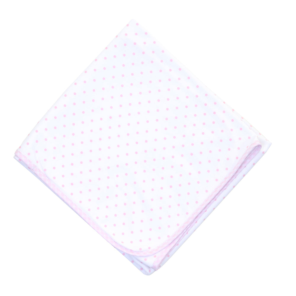 Gingham Dots Footie + Hat + Receiving Blanket Set - Pink
