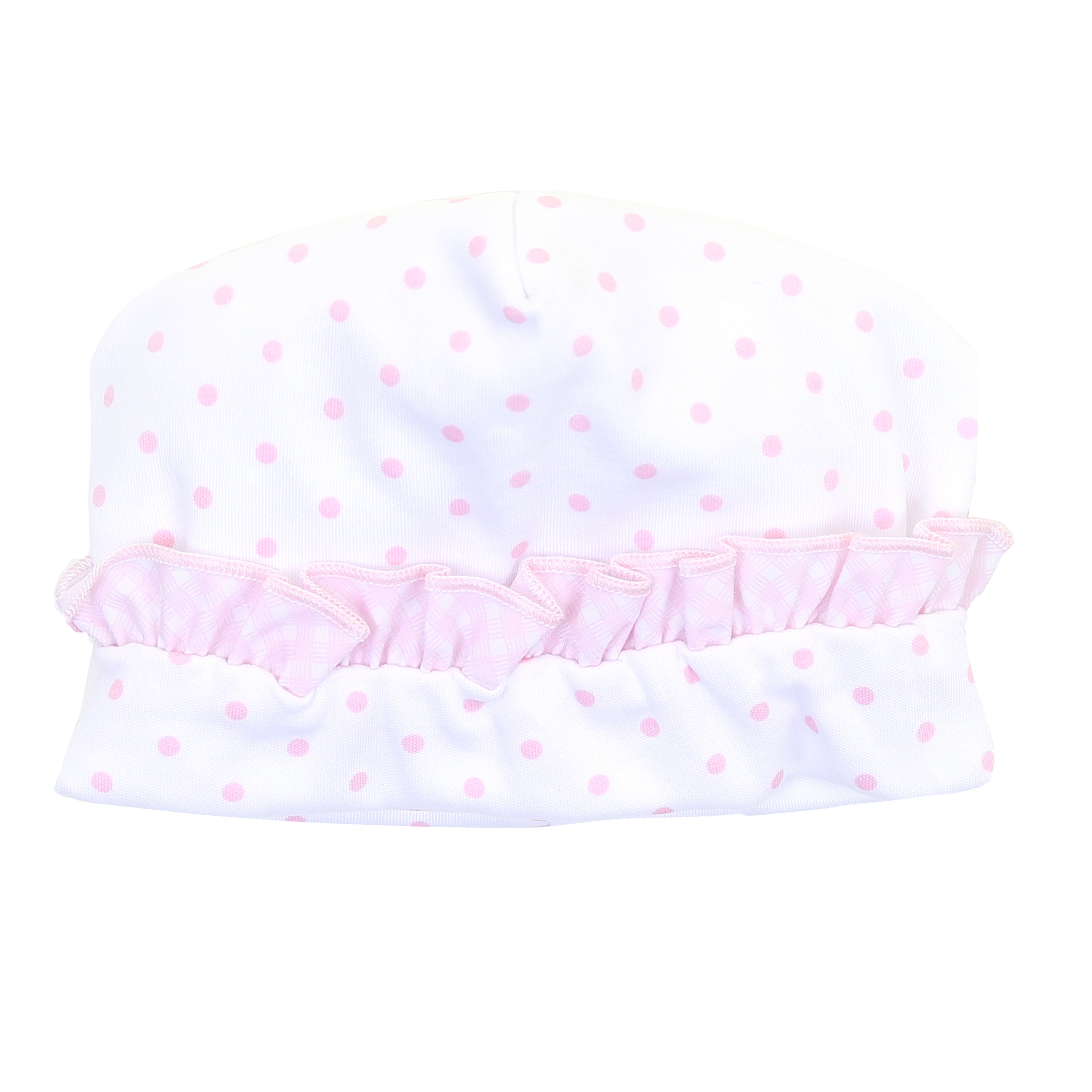 Gingham Dots Ruffle Hat