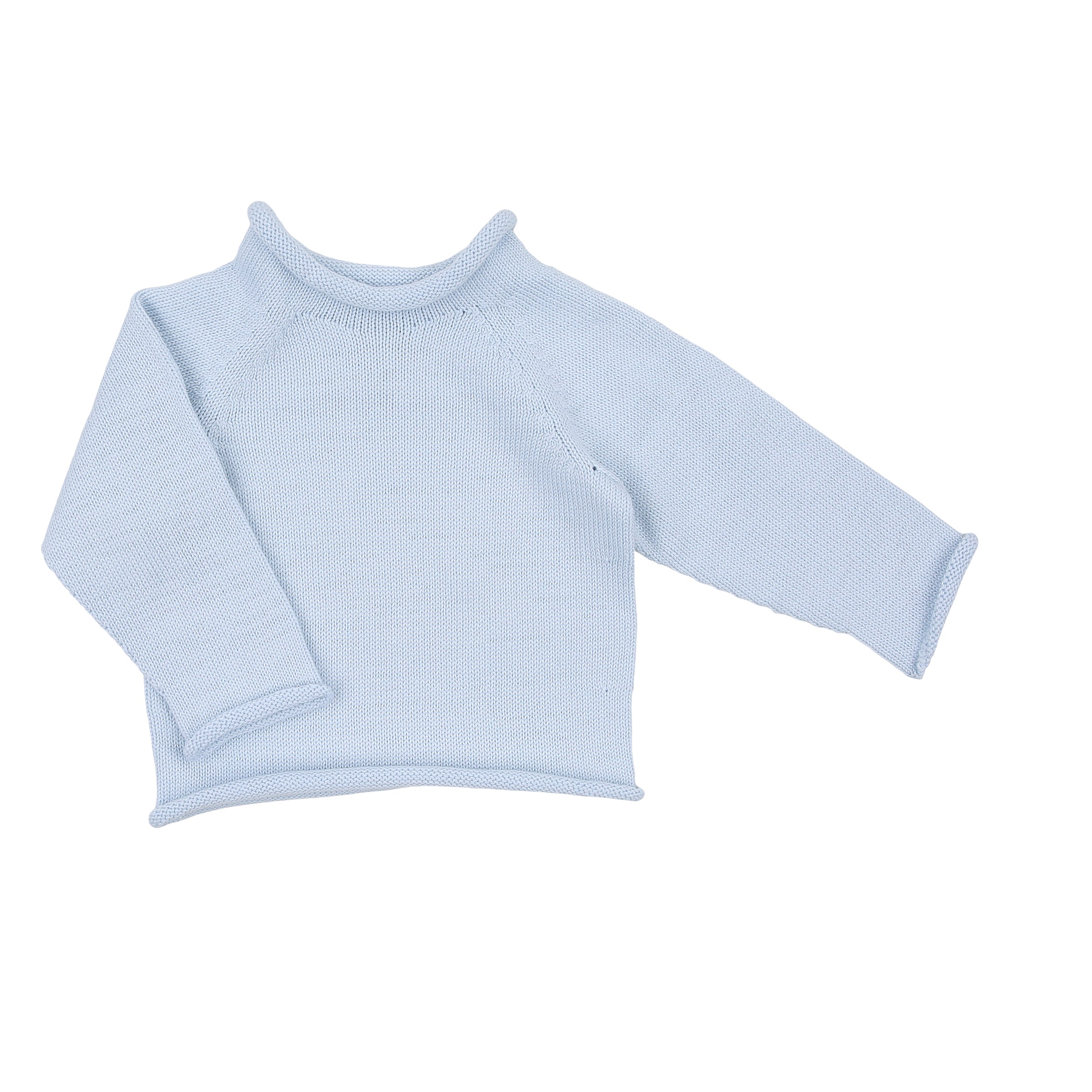 Cotton Rollneck Sweater - Light Blue