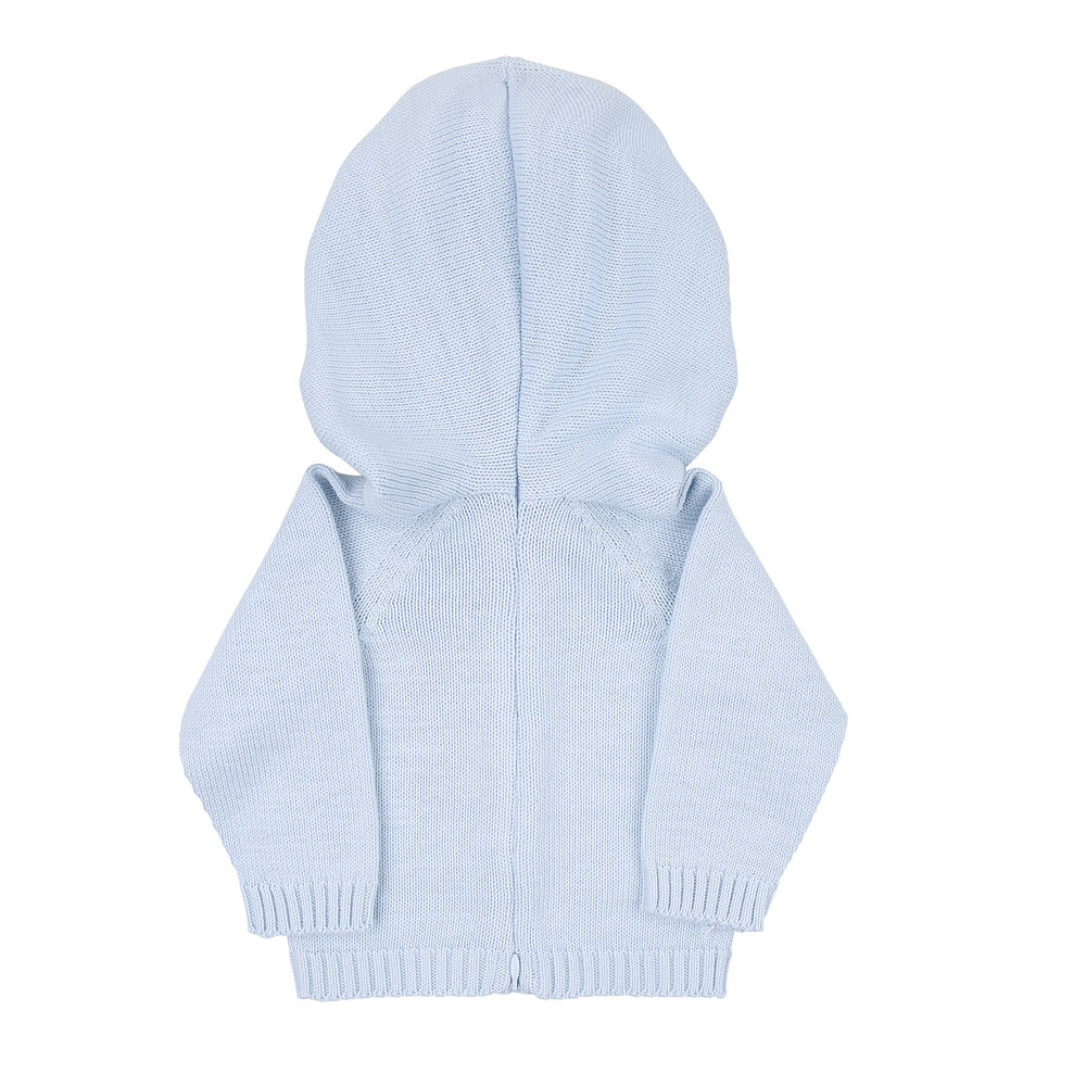 Essentials Knits Hooded Back Zip Pullover - Blue